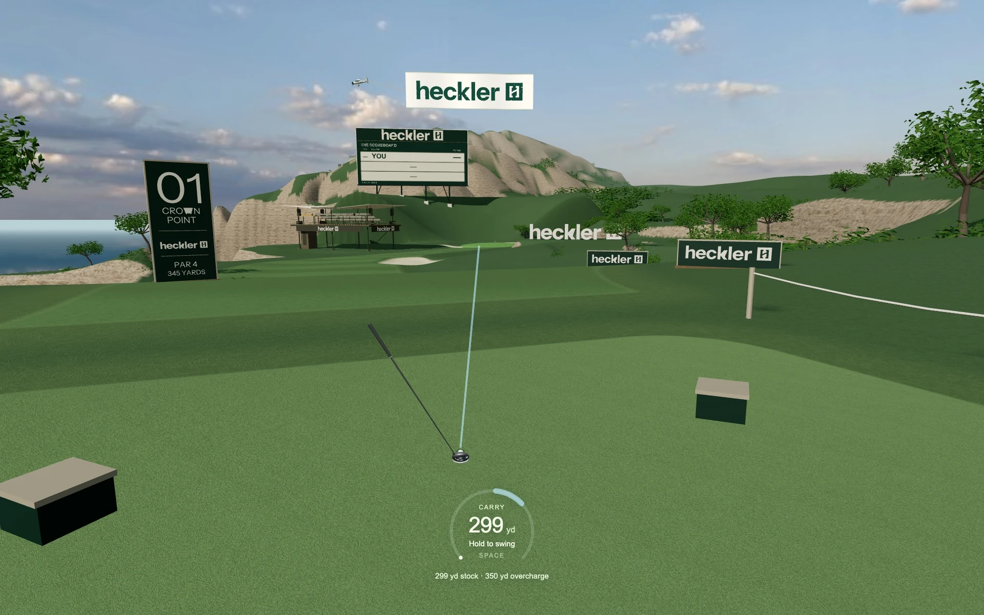 Actual Crown Point gameplay in Heckler Golf