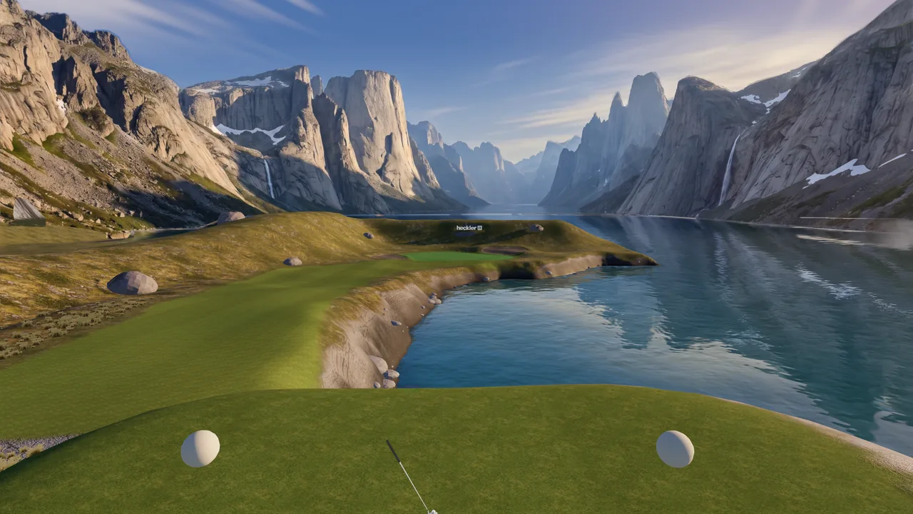 Actual Tidefell first tee, looking over Glacier Bowl to the fjord