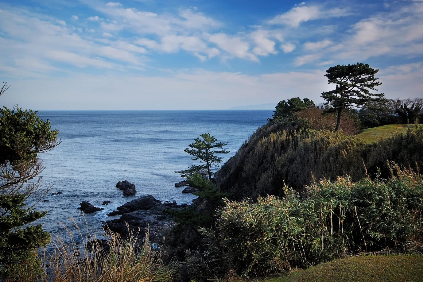 The golf-course setting at Kawana Hotel on the Izu Peninsula.
